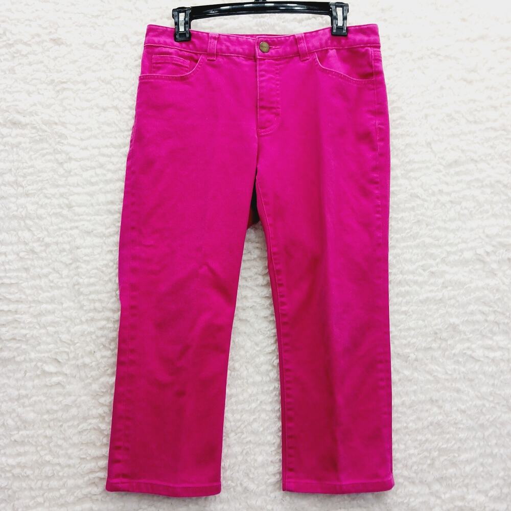 Pants Capri Rose Pink Coquette Stretch Denim MidRise Mean Girl Barbiecore Size 6